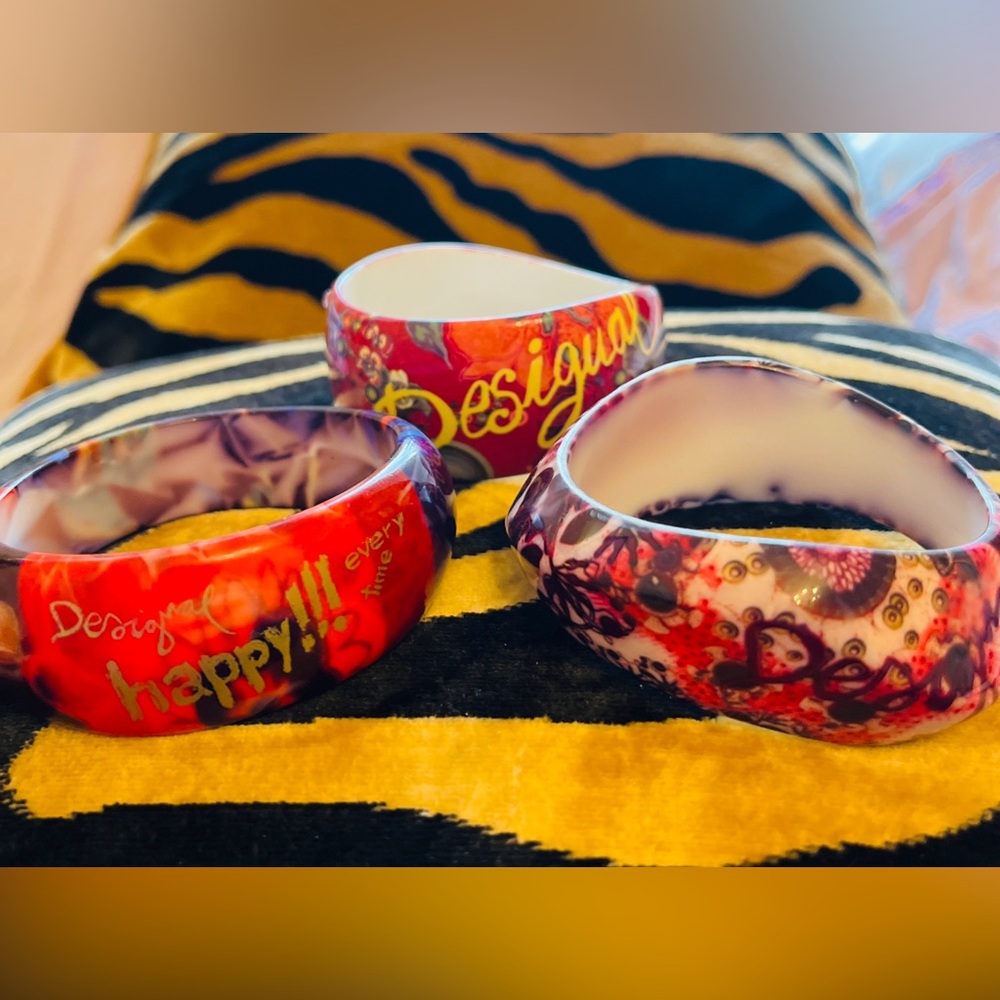 Desigual 3 Bracelets Designer Made in Spain Bangles Stunning